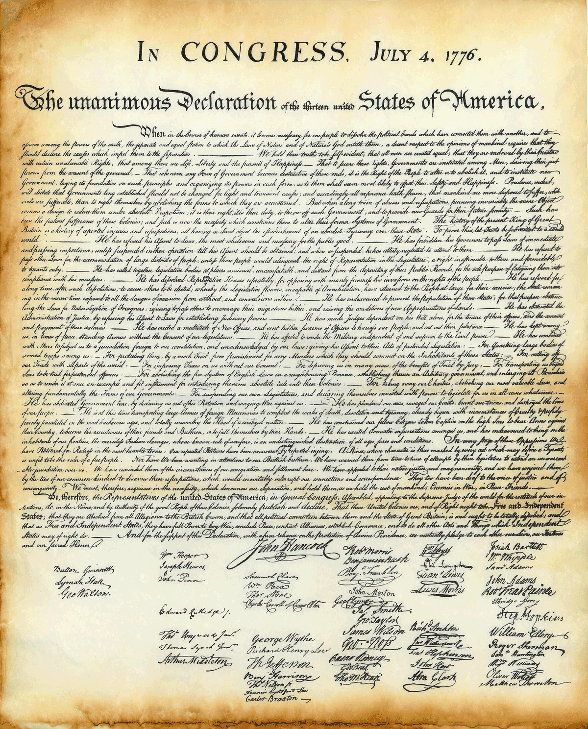 The Declaration of Independence!